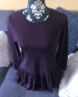 LOFT Plum Color 3/4 Sleeve Knit Top L Photo 0