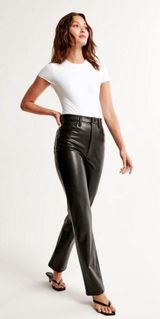 Vegan Leather 90s Straight Pant Photo 0