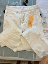 White Distressed Jeans Size 28 Photo 0