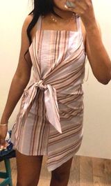 Blu Spero Striped Tie Front Dress Photo 0