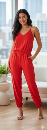 Amanda Uprichard Revolve red jumpsuit  size small designer classic Photo 0