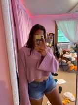Hollister Purple Crop Top Sweater Photo 0
