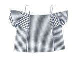 Timing  Checkered Off Shoulders Top Size L Photo 0