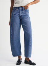 Abercrombie & Fitch Curve Love Mid Rise Barrel Jean Photo 0