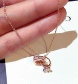 14K Rose Gold Plated Ring Pendant Necklace Photo 0
