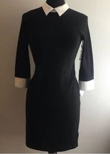 Adrienne Vittadini Black and White Collared Dress Photo 0