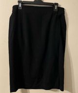 Akris Punto Womens  Black Wool Pencil A-Line Skirt Lined Rear Buttons Size 10 Photo 0