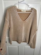 Altar'd State  V-neck Pullover Boxy Cropped Sweater Photo 0