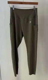 GYMSHARK Dark Green‎ Workout Leggings Size Large Photo 0
