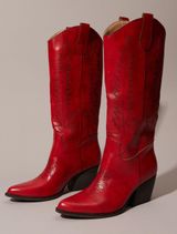 ALTAR’D STATE Rustic Ruby Red Heeled Cowboy Boots  Photo 0