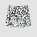 Cider  Sequin Mid Waist Mini Skirt Photo 0
