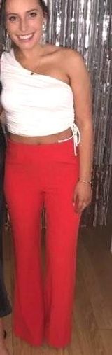 C/MEO COLLECTIVE Red High Waisted Flare Pants Photo 0