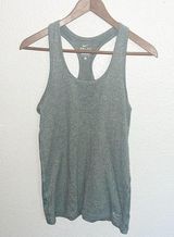 Nike Dri-Fit Gray White Logo Racerback Women's Tank Top Photo 0