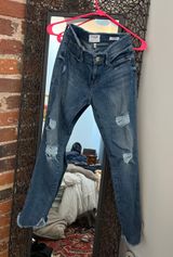 Skinny Ripped Jeans With Frayed Hem Photo 0