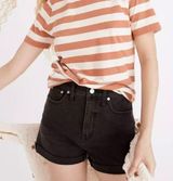 Madewell Shorts Womens High Rise Denim Faded Black Wash Boyshorts Jean 27 FLAWED Photo 0