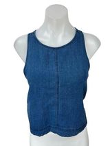 Aritzia Wilfred Women's Blue Sleeveless Chambray Denim Jean Blouse Top Size S Photo 0