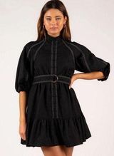 NWT Aureta Studio Florence Mini Dress Black Size Small Photo 0