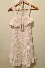 Monoreno Woman’s White Crochet Beach Dress  Photo 0