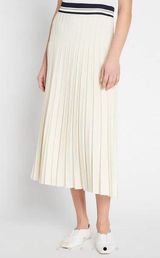 Tory Burch NWT Pleated Cream Knit Skirt S Small Photo 0