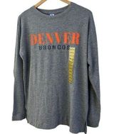 NFL Logo Womens Medium Denver Broncos Gray Soft Top Long Sleeve New with Tags Photo 0