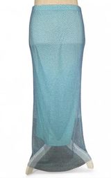 Blue rhinestone mesh maxi skirt Photo 0