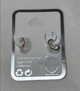 Icing  Small Hoop Earrings Star Design Silver Photo 0