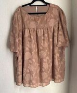 Women Plus Size 2xl Lined W/ Top Layer Sheer With Flowers Blouse Top Shirt #89u Photo 0