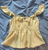 Yellow Babydoll Lace Top Photo 0