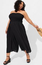 Torrid Strapless Long Black Ankle Jumpsuit With Pockets Photo 0
