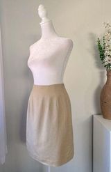 Vintage ‘90s Adolfo Studio Tan Skirt Photo 0