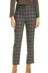 Theory Straight Auburn Plaid Pants- Size 2 Photo 0