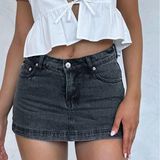 Black White Fox Jean Skirt  Photo 0