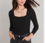 long Sleeve Square Neck Bodysuit Photo 0