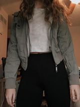 Cropped Army Green Jacket Photo 0