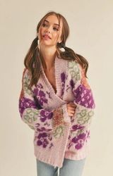 Oversized Floral Cardigan Photo 0