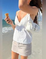 White Babydoll Lace Tank - One Size - NWT Photo 0