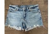 GAP Low Stride Denim Shorts Frayed Hem Distressed Blue Jean Shorts Size 31 NWT Photo 0