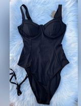 Berlook Black Underwire Cross Back One Piece Swimwear Size L Photo 0