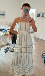 Blue And White Striped Dress Size M Photo 0