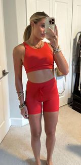 Red Two Piece Workout Set Photo 0