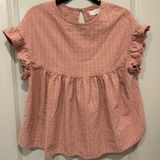 Altar’d State Pink Ruffle Sleeve Top Photo 0