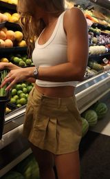 Tan Tegan Cargo Mini Skirt Photo 0