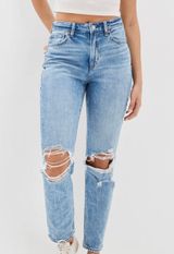 American Eagle AE Strigid Ripped Mom Jean Photo 0