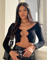 Black Long sleeve Crop Top Photo 0