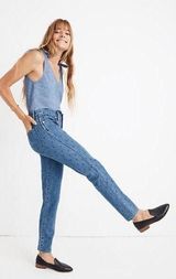 Madewell Slim Straight Navy Dot Jeans Photo 0