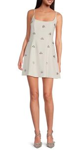 Mika Crepe Square Neck Sleeveless Jewel A-Line Dress Photo 0