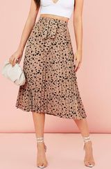 SheIn Leopard Print Pleated Skirt Photo 0