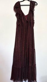 Altar'd State Altered states arula plus size 3X Burgandy long Maxi dress wedding guest fall Photo 0