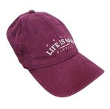 Life is Good Burgundy Vintage Style Baseball Cap One Size Oxblood Baseball Cap Photo 0