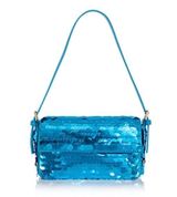 AQUA  Sequin Shoulder Bag in Blue, New w/Tag Photo 0